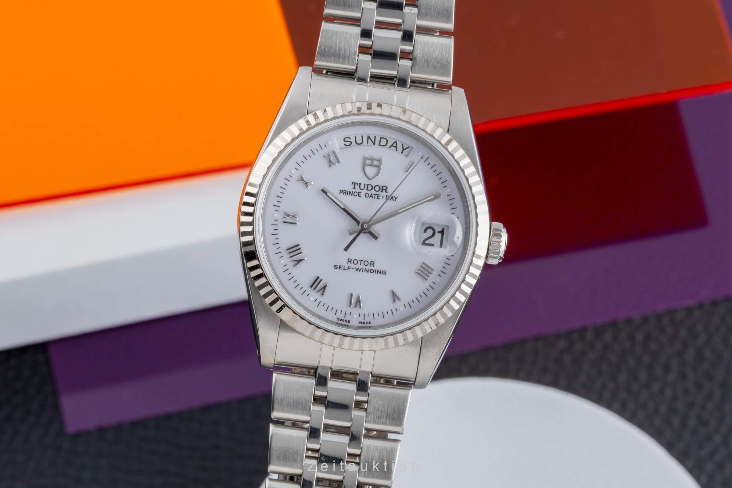 Tudor Date-Day steel / white gold automatic men's watch 76214  [2502396] - Image 2