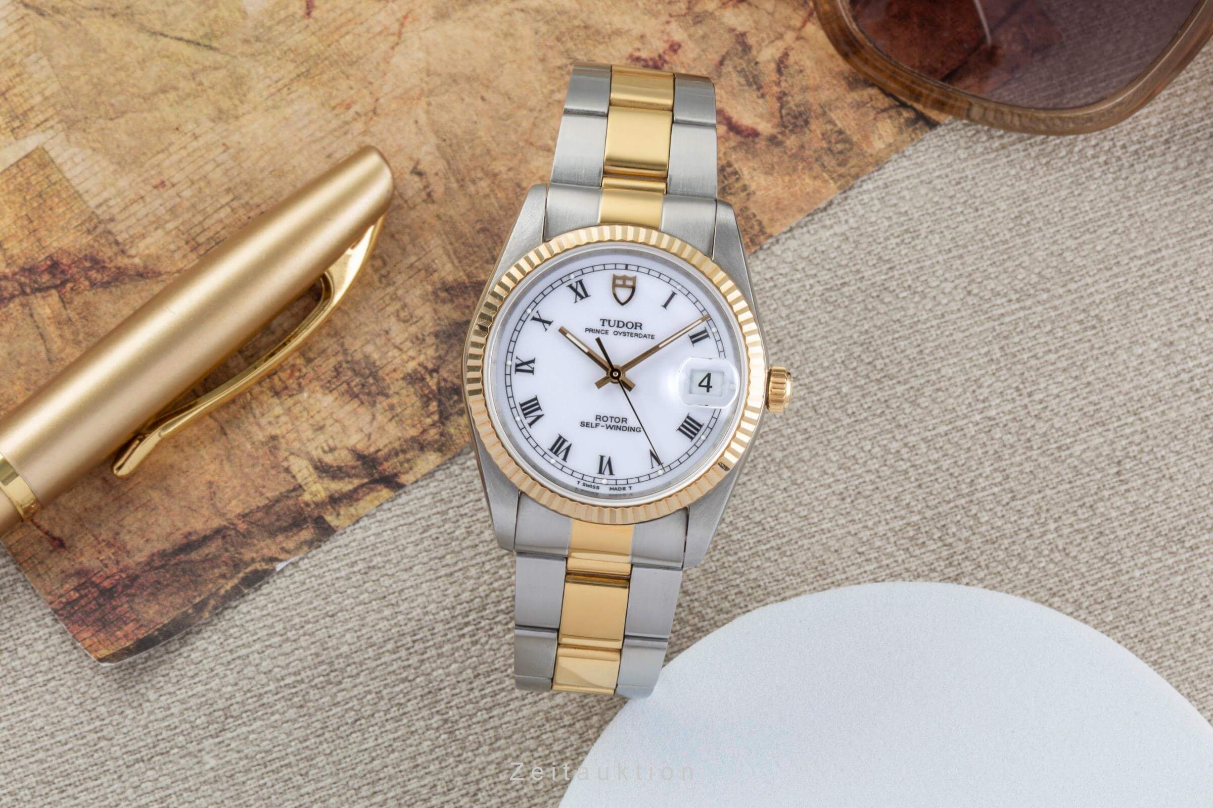 Tudor Oysterdate steel / gold automatic men's watch 74033  [2502393] - Image 3