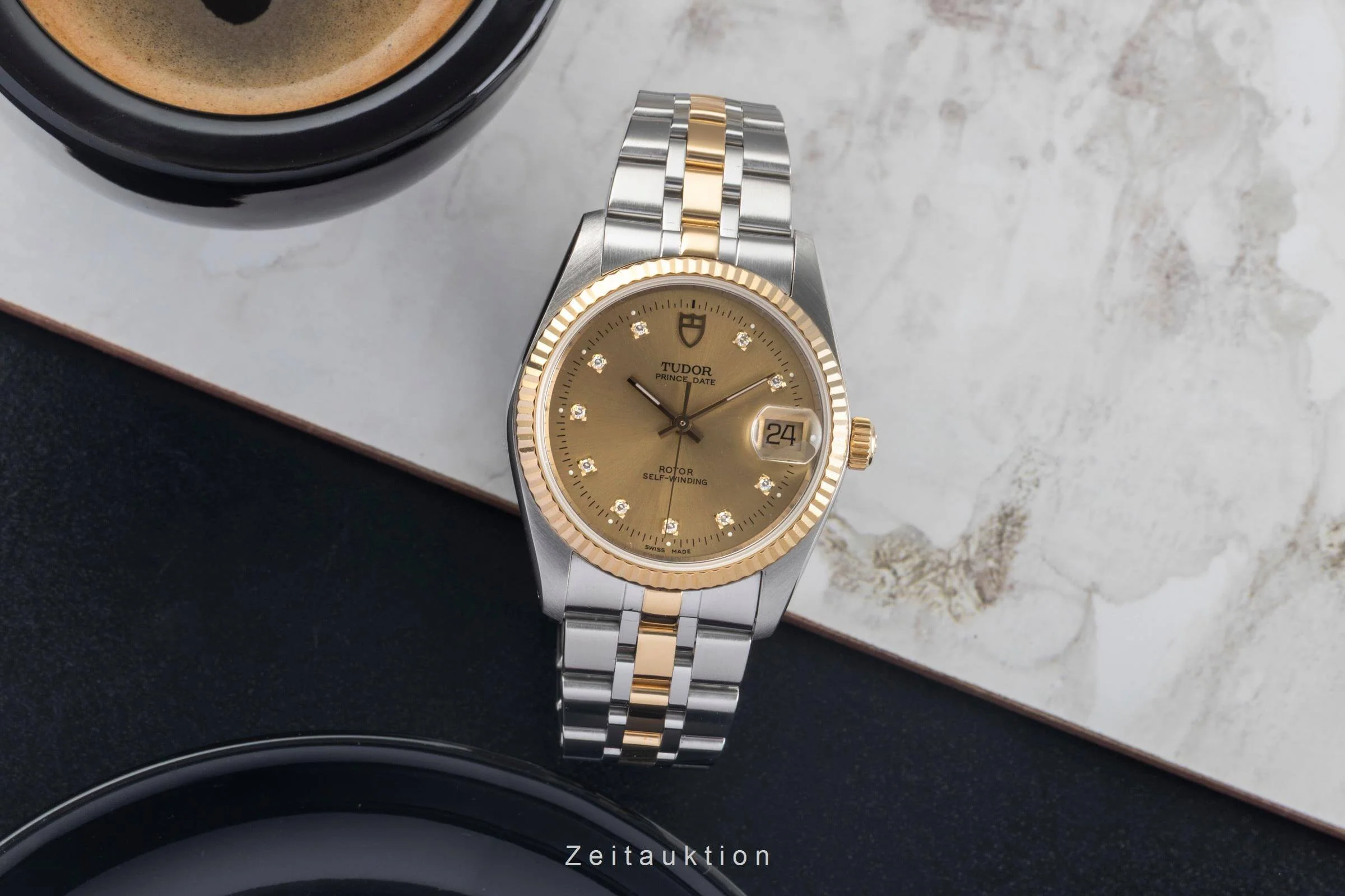 Tudor Prince Date steel / gold automatic men's watch 74033  [2501278] - Image 4