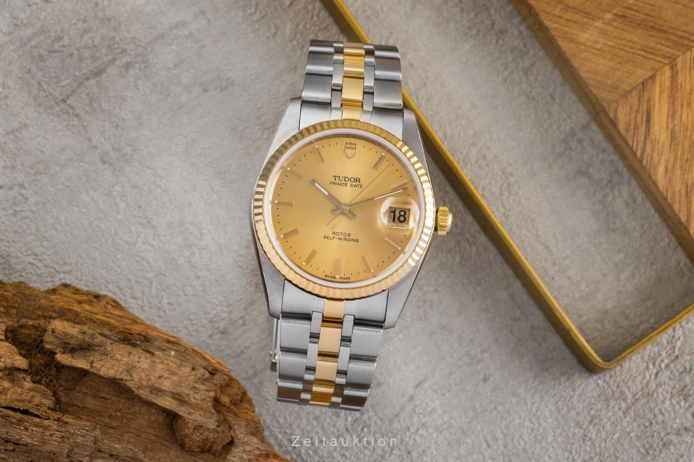 Tudor Prince Date steel / gold automatic men's watch 74033  [2502646] - Image 4