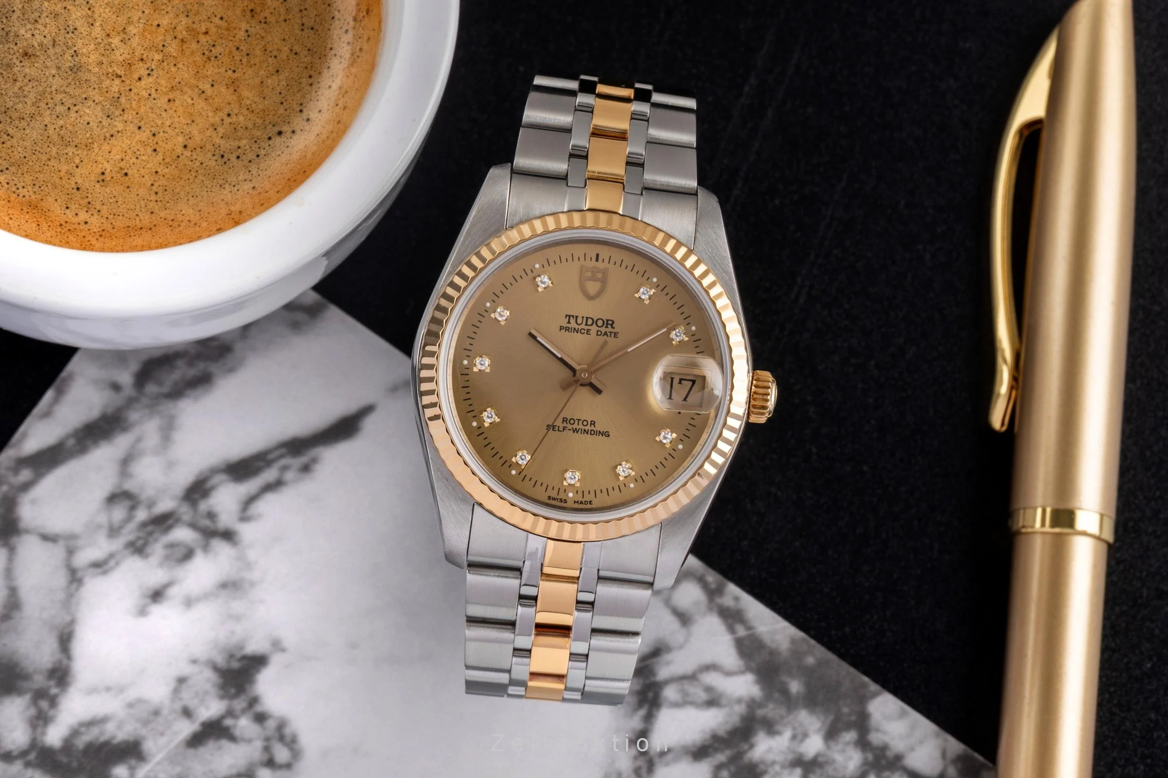 Tudor Prince Date steel / gold automatic men's watch 74033  [2503108] - Image 4