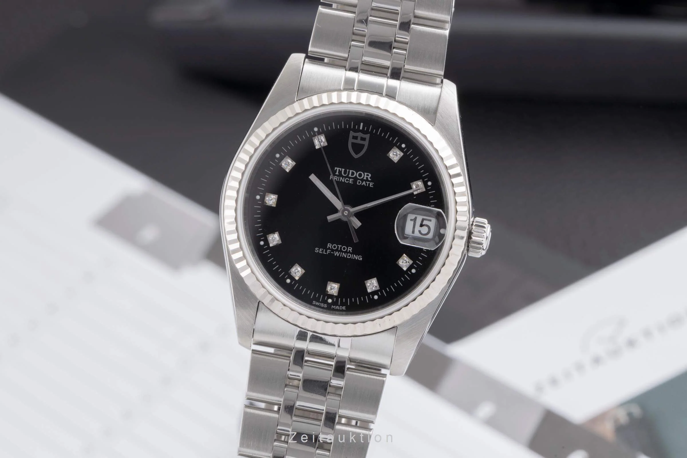 Tudor Prince Date steel / white gold automatic men's watch 74034  [2501237] - Image 2