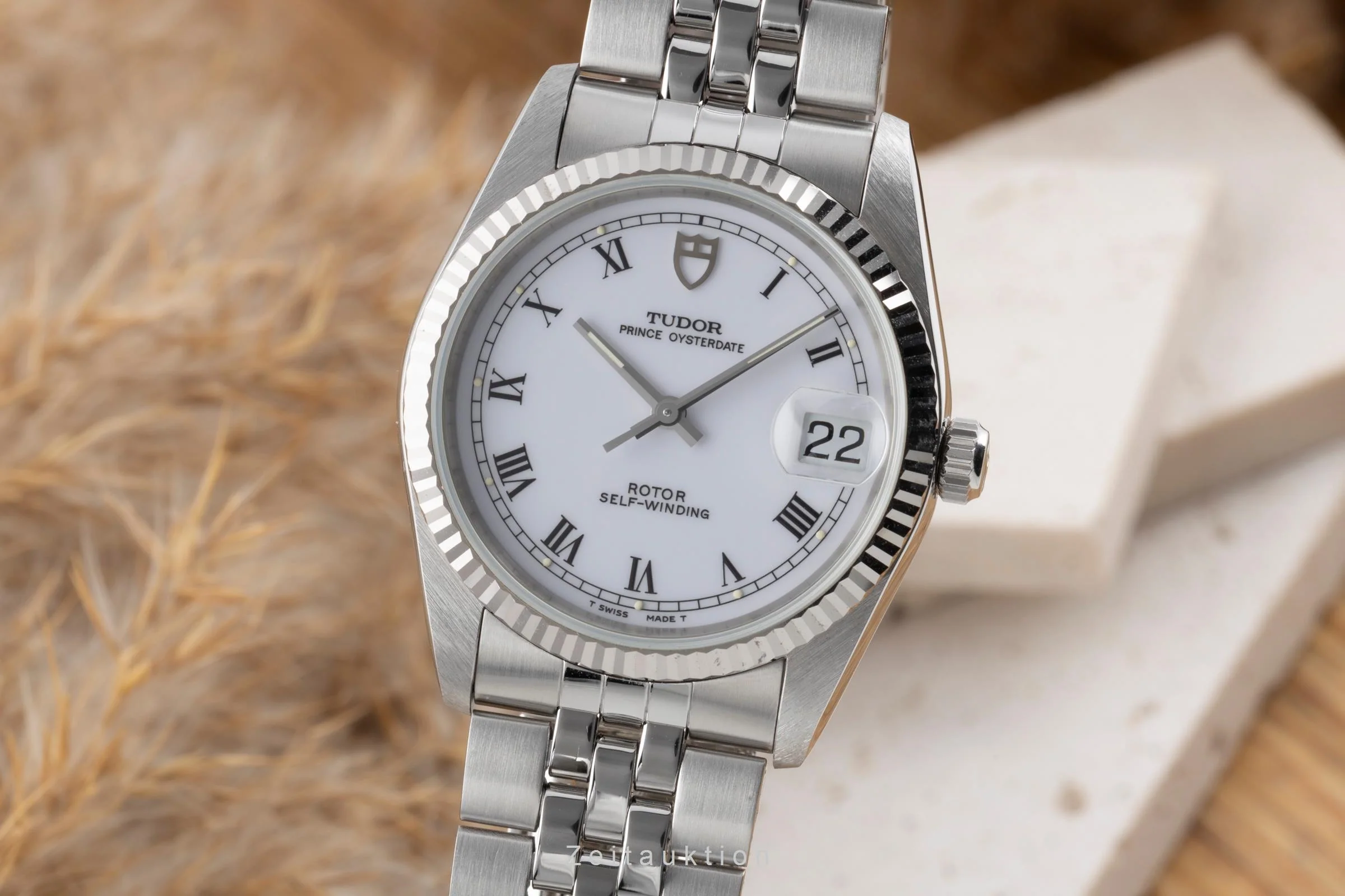 Tudor Prince Oysterdate steel / white gold automatic men's watch 74034  [2506609] - Image 2