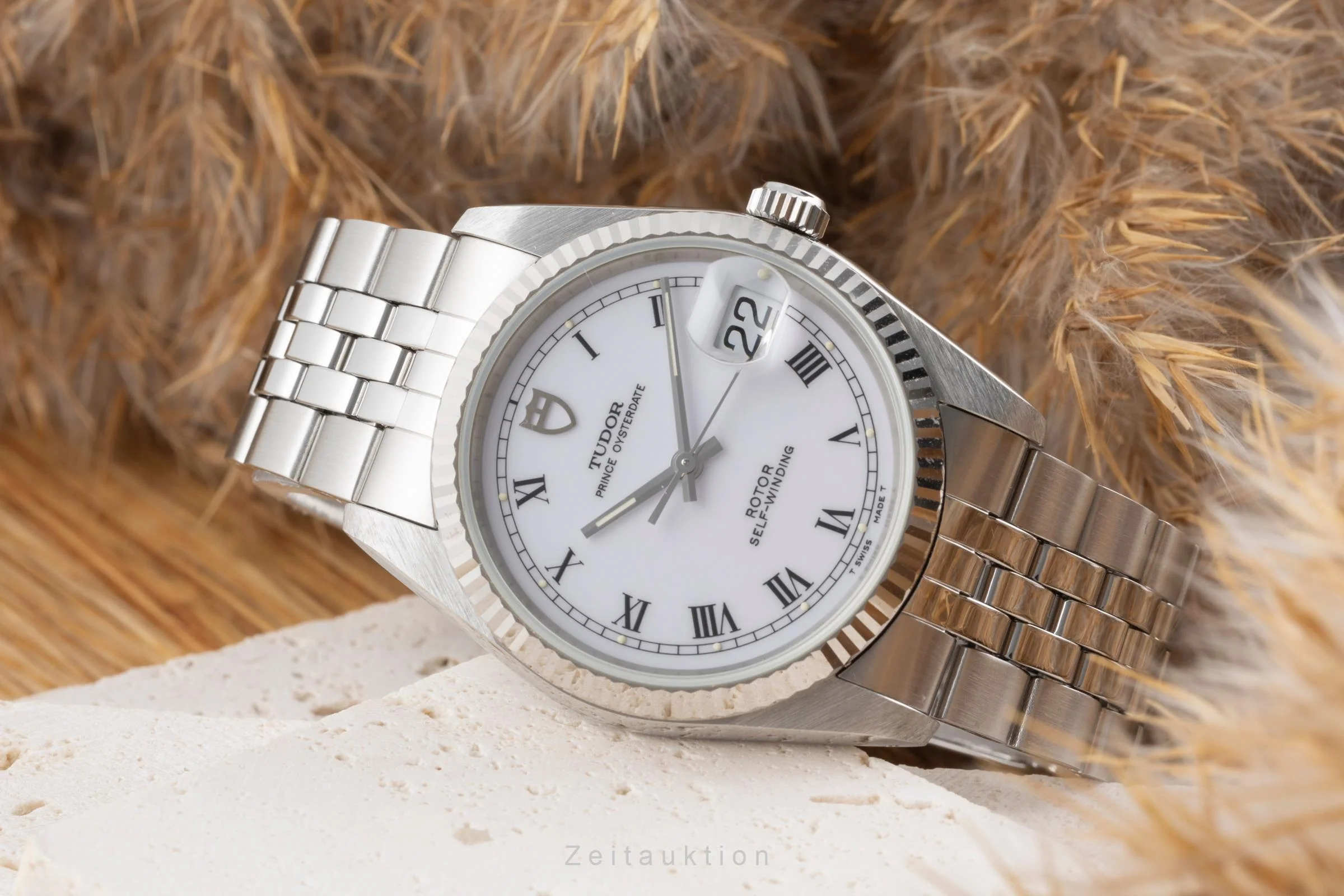 Tudor Prince Oysterdate steel / white gold automatic men's watch 74034  [2506609] - Image 3