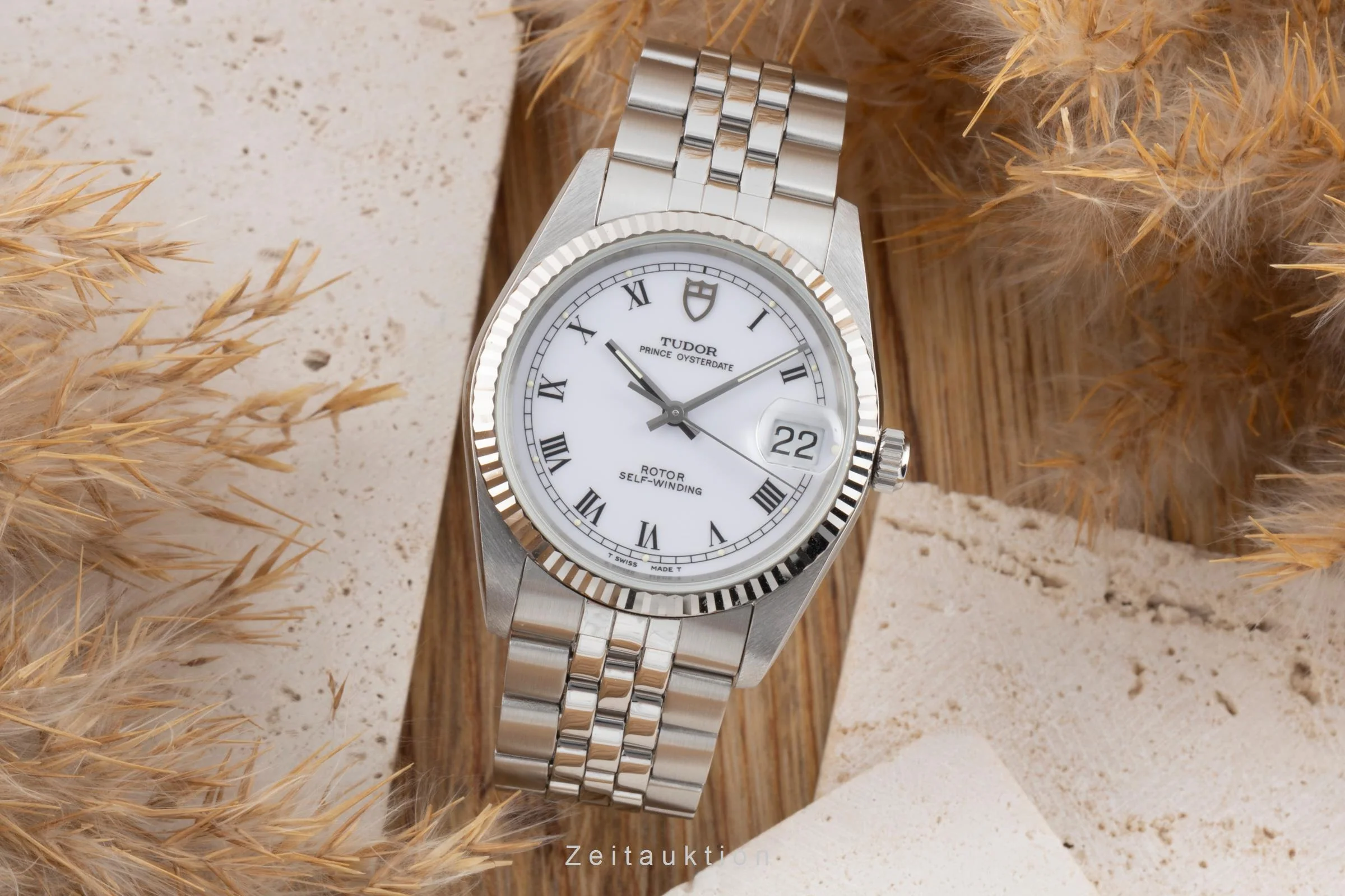 Tudor Prince Oysterdate steel / white gold automatic men's watch 74034  [2506609] - Image 4