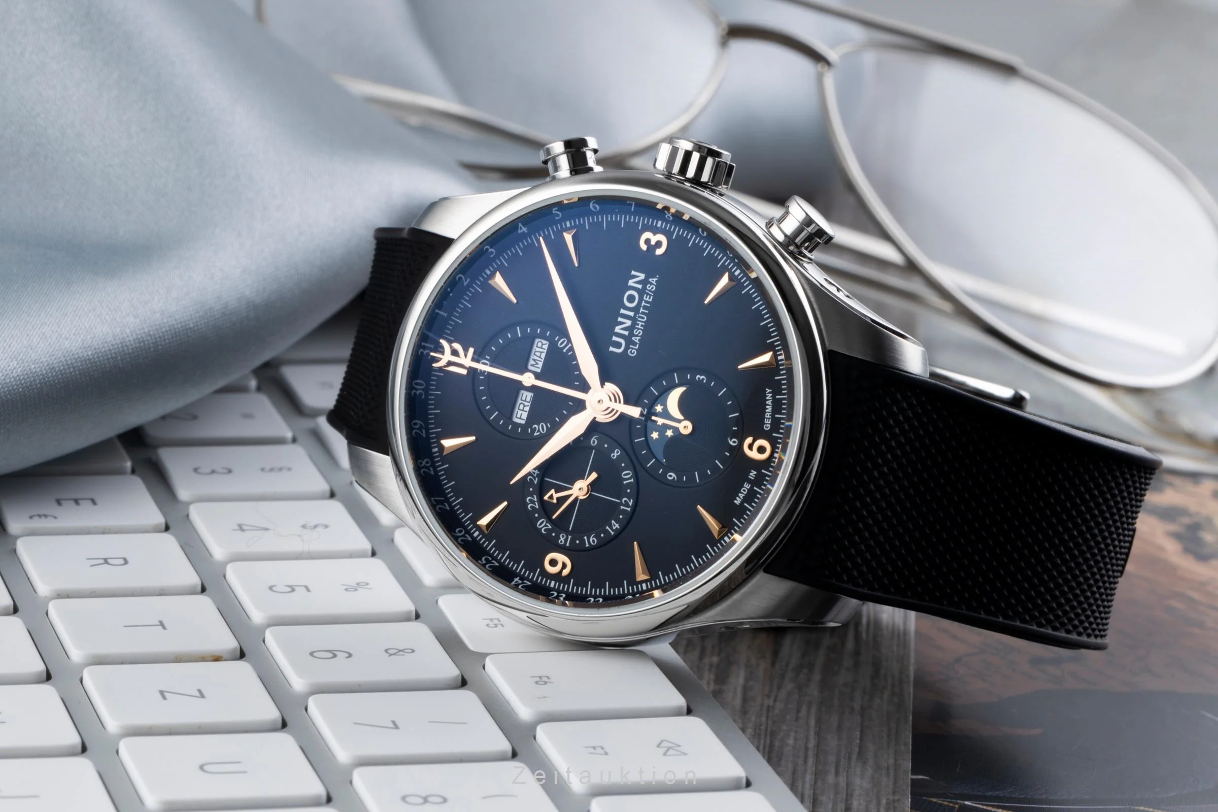 Union Glashütte Belisar chronograph steel automatic men's watch D0094251705701   [2506331] - Image 3