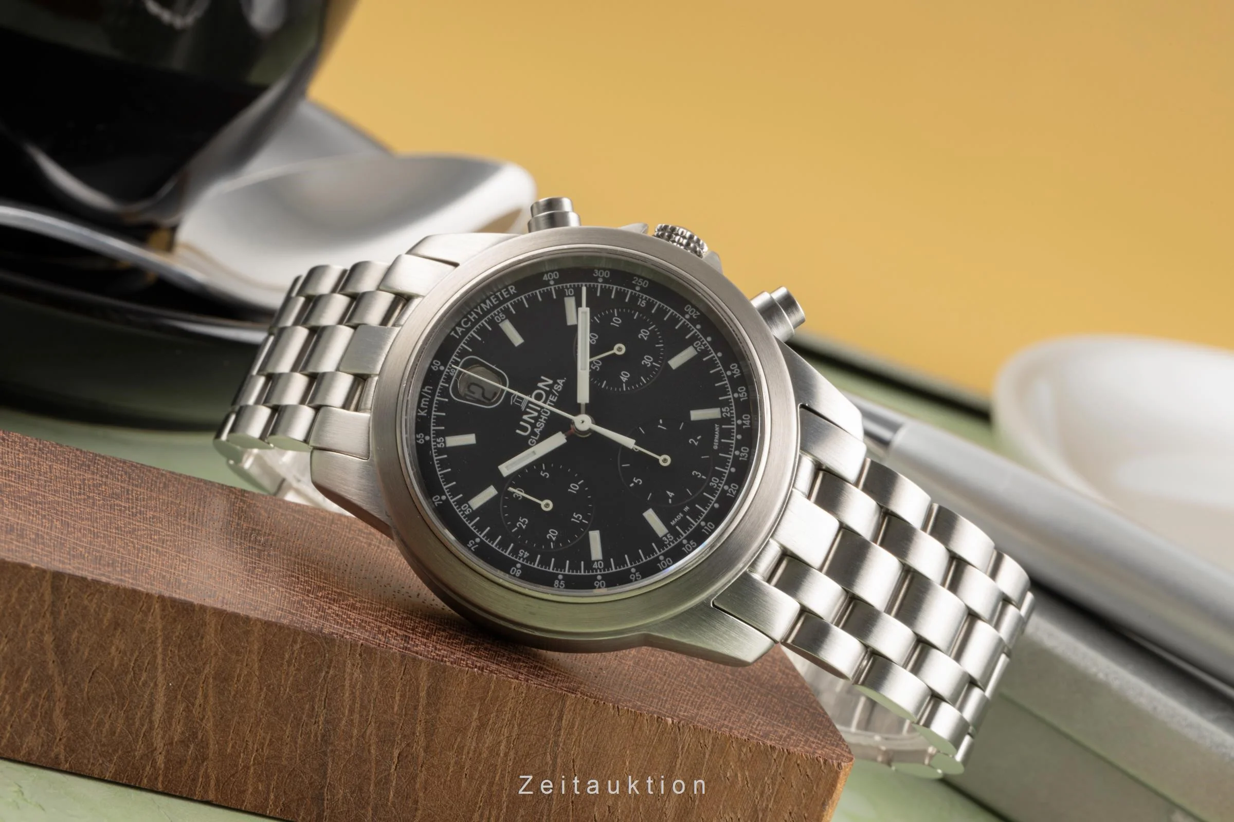 Union Glashütte Fliegeruhr chronograph steel automatic men's watch 26-32-09-05-10 LP: 3600EUR  [2303134] - Image 2