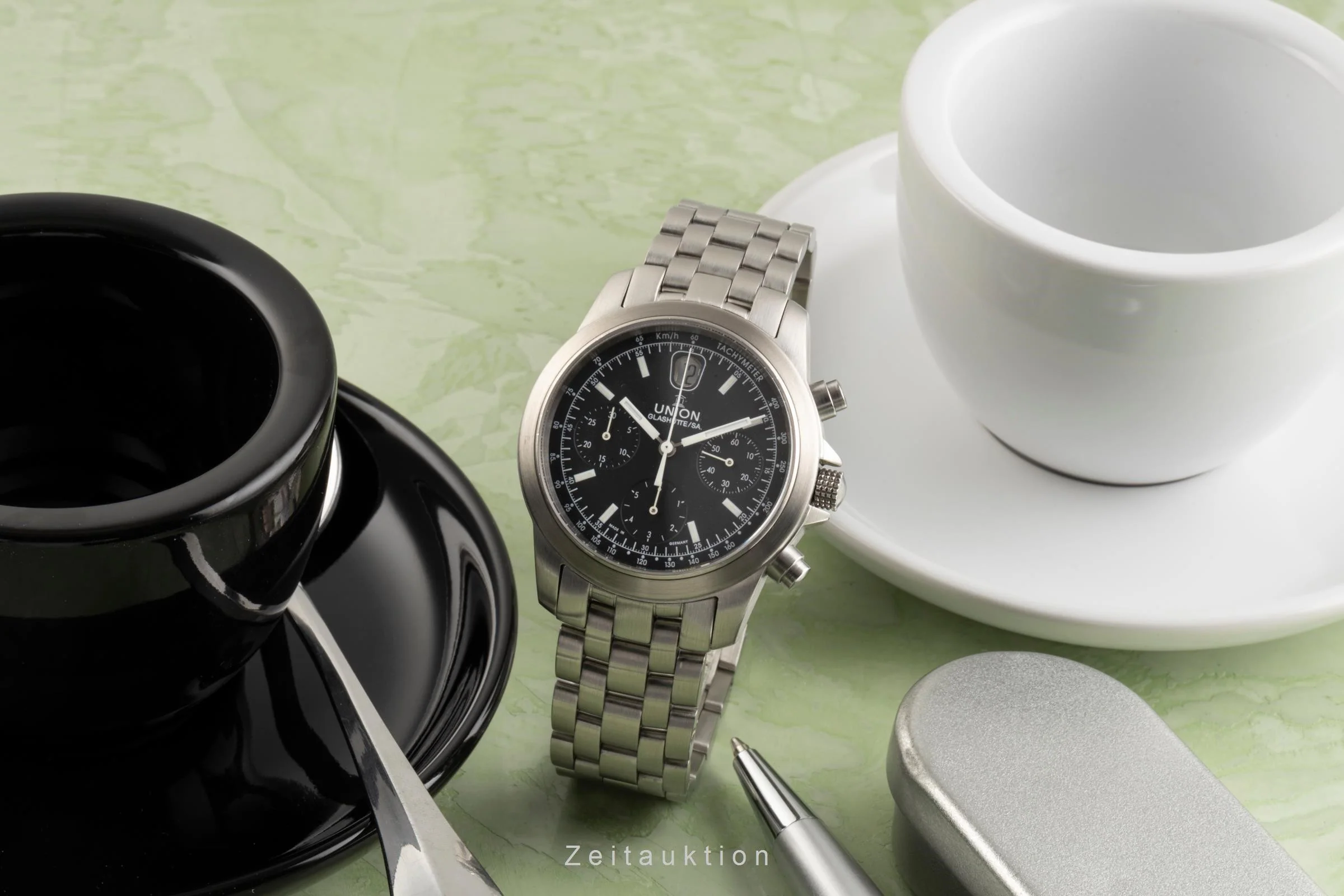 Union Glashütte Fliegeruhr chronograph steel automatic men's watch 26-32-09-05-10 LP: 3600EUR  [2303134] - Image 3