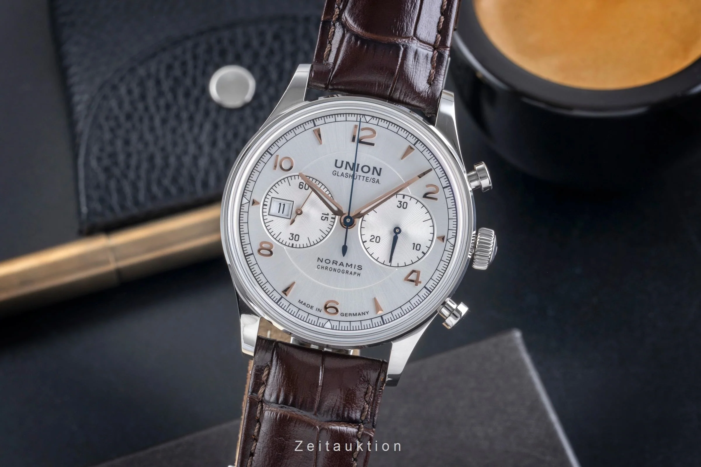 Union Glashütte Noramis chronograph steel automatic men's watch D012.427.16.037.01	  [2506170] - Image 2