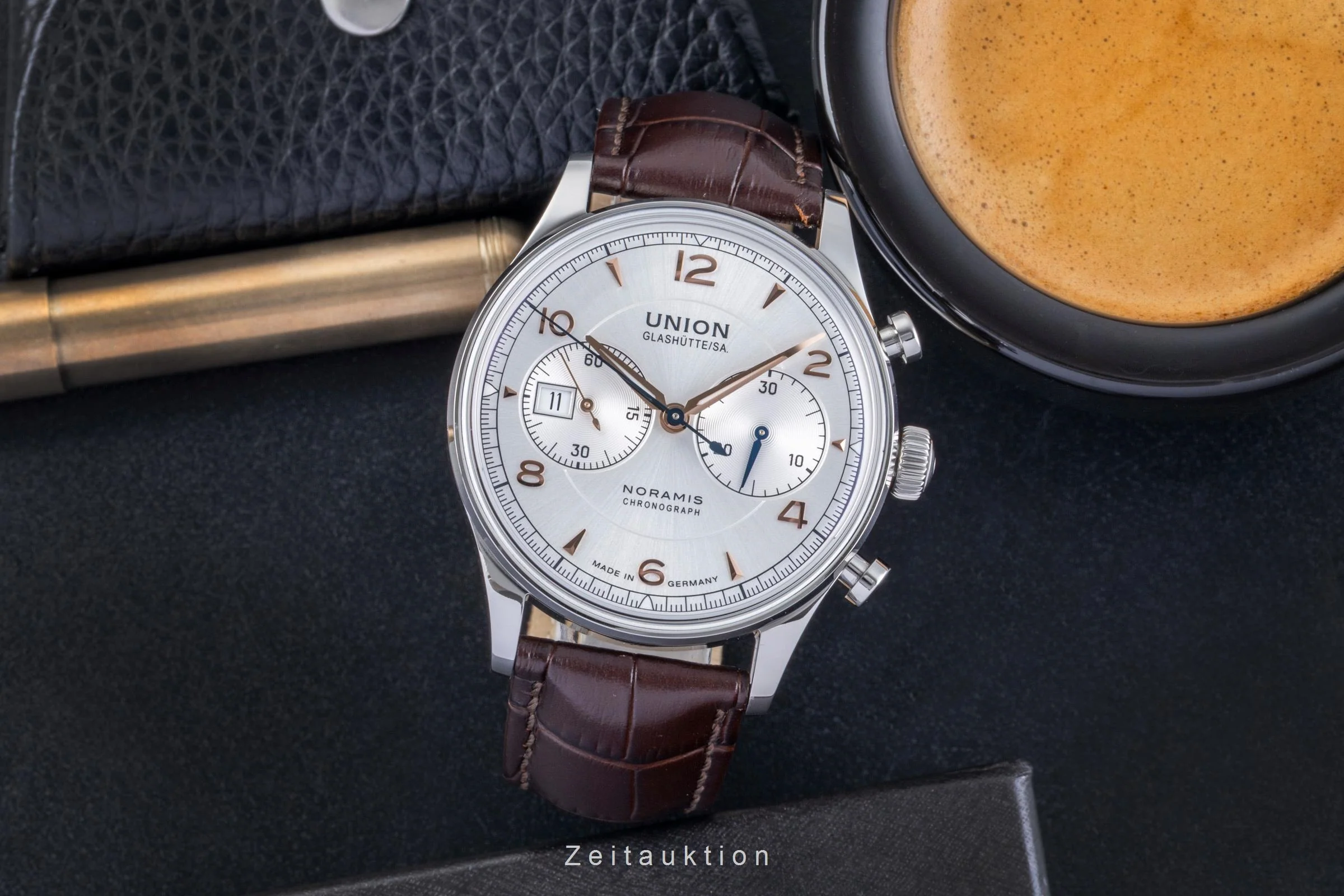 Union Glashütte Noramis chronograph steel automatic men's watch D012.427.16.037.01	  [2506170] - Image 4