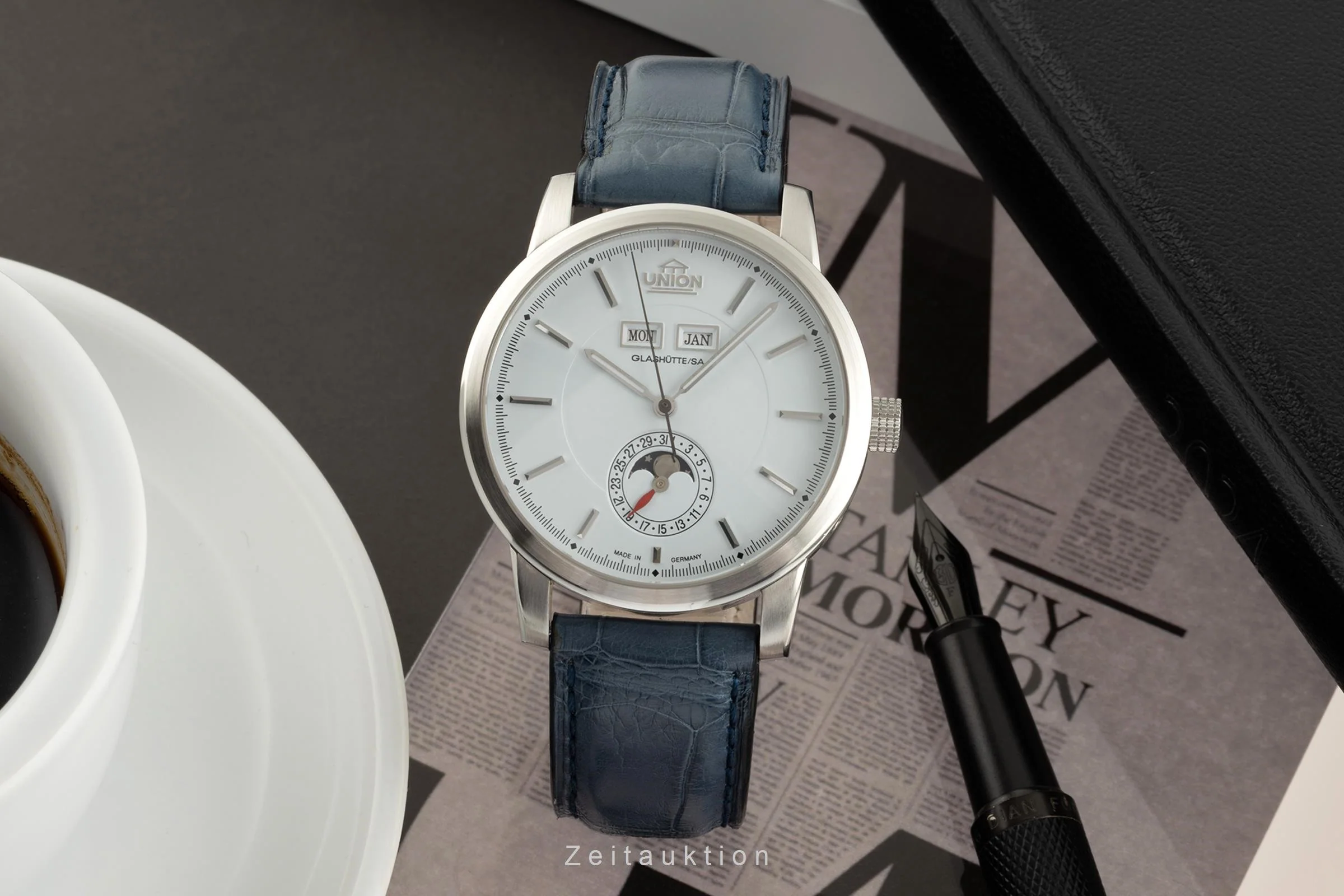 Union Glashütte Tradition Vollkalender steel automatic men's watch 26-41-01-02-10  [2305505] - Image 3