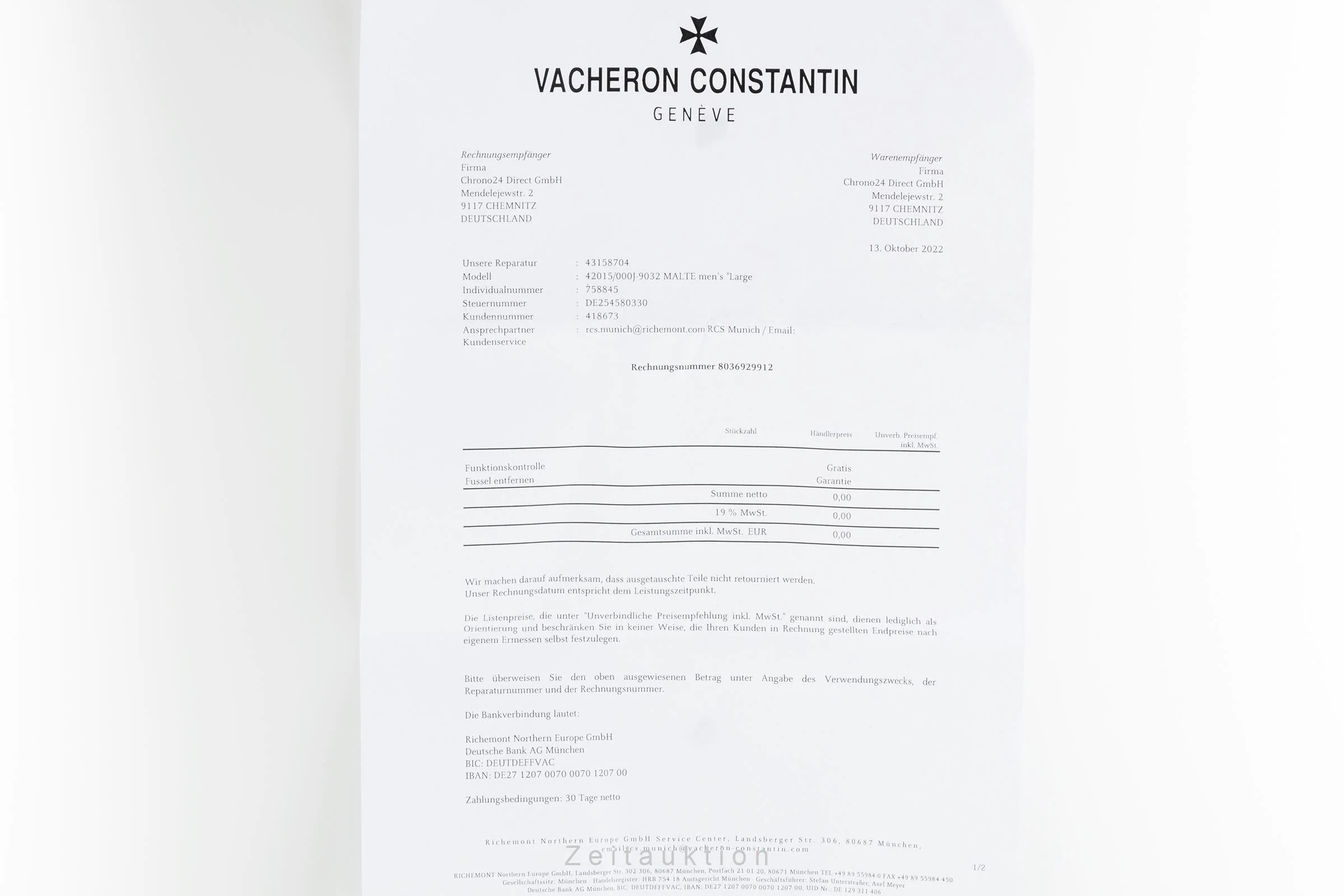 Vacheron & Constantin Malte 18 ct gold automatic men's watch 42015 LP: 12200EUR  [2203636] - Image 12