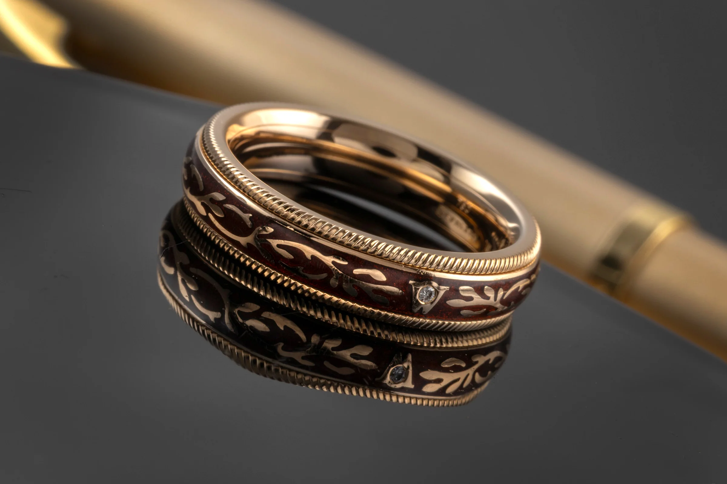 Wellendorff ring Nougat Fantasie rotating ring 18k (0.750) gold Size 54 B&P [KL25998] - Image 2