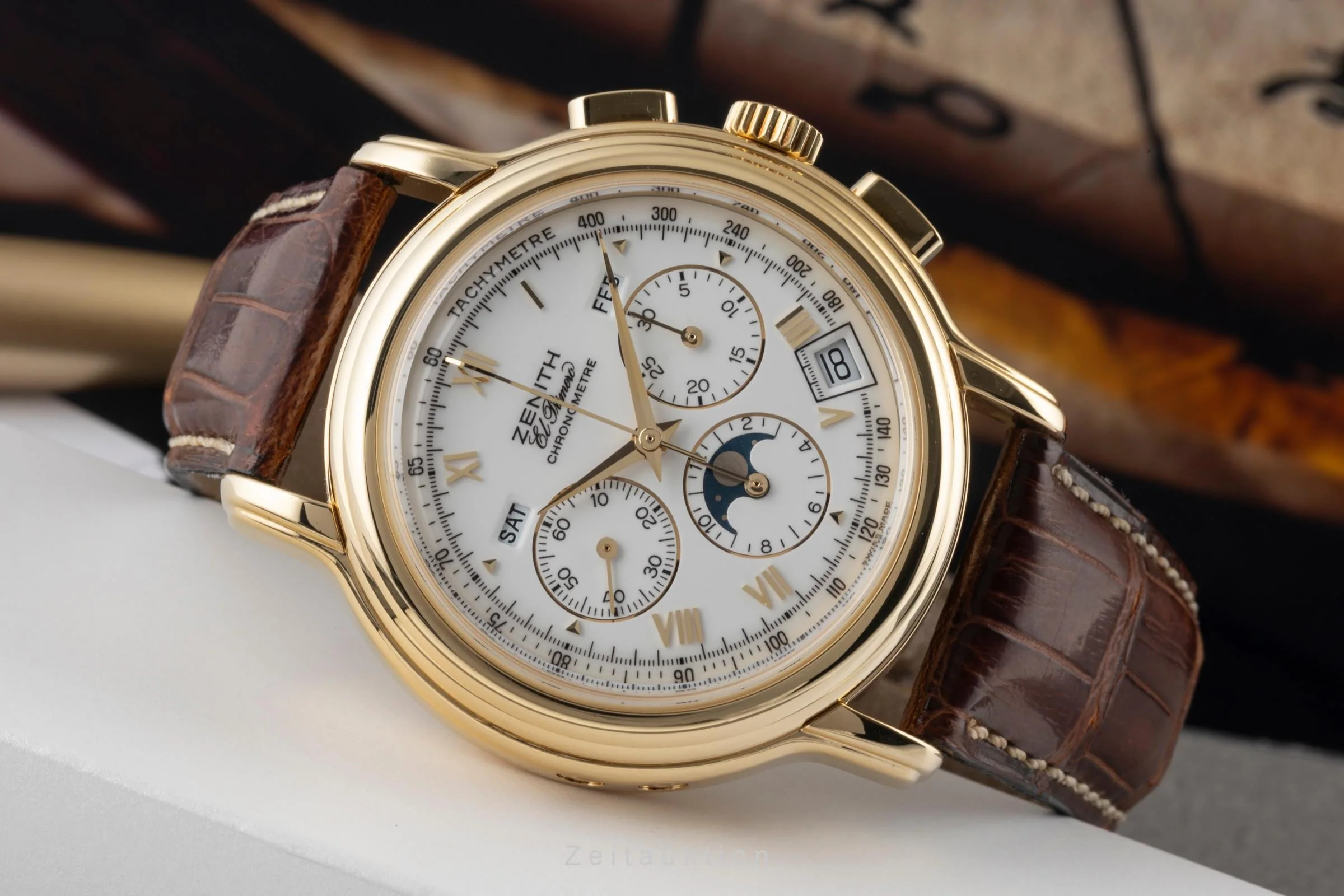 Zenith El Primero chronograph 18 ct gold automatic men's watch 30.0240.410  [2400176] - Image 2