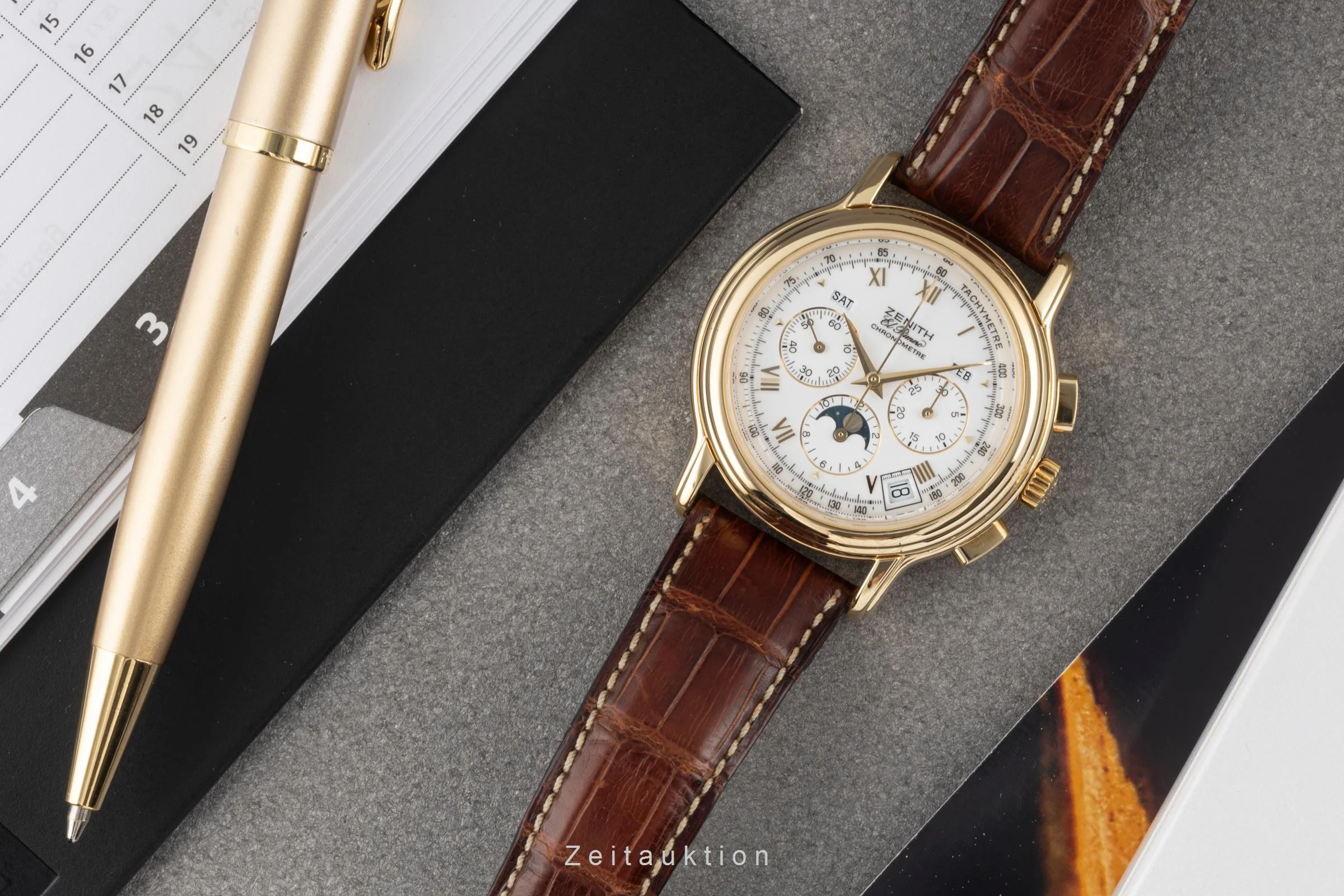 Zenith El Primero chronograph 18 ct gold automatic men's watch 30.0240.410  [2400176] - Image 3