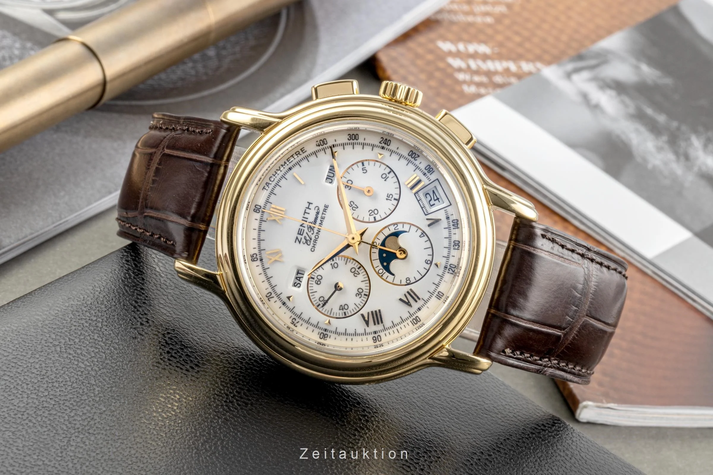 Zenith El Primero chronograph 18 ct gold automatic men's watch 30.0243.410  [2301680] - Image 2