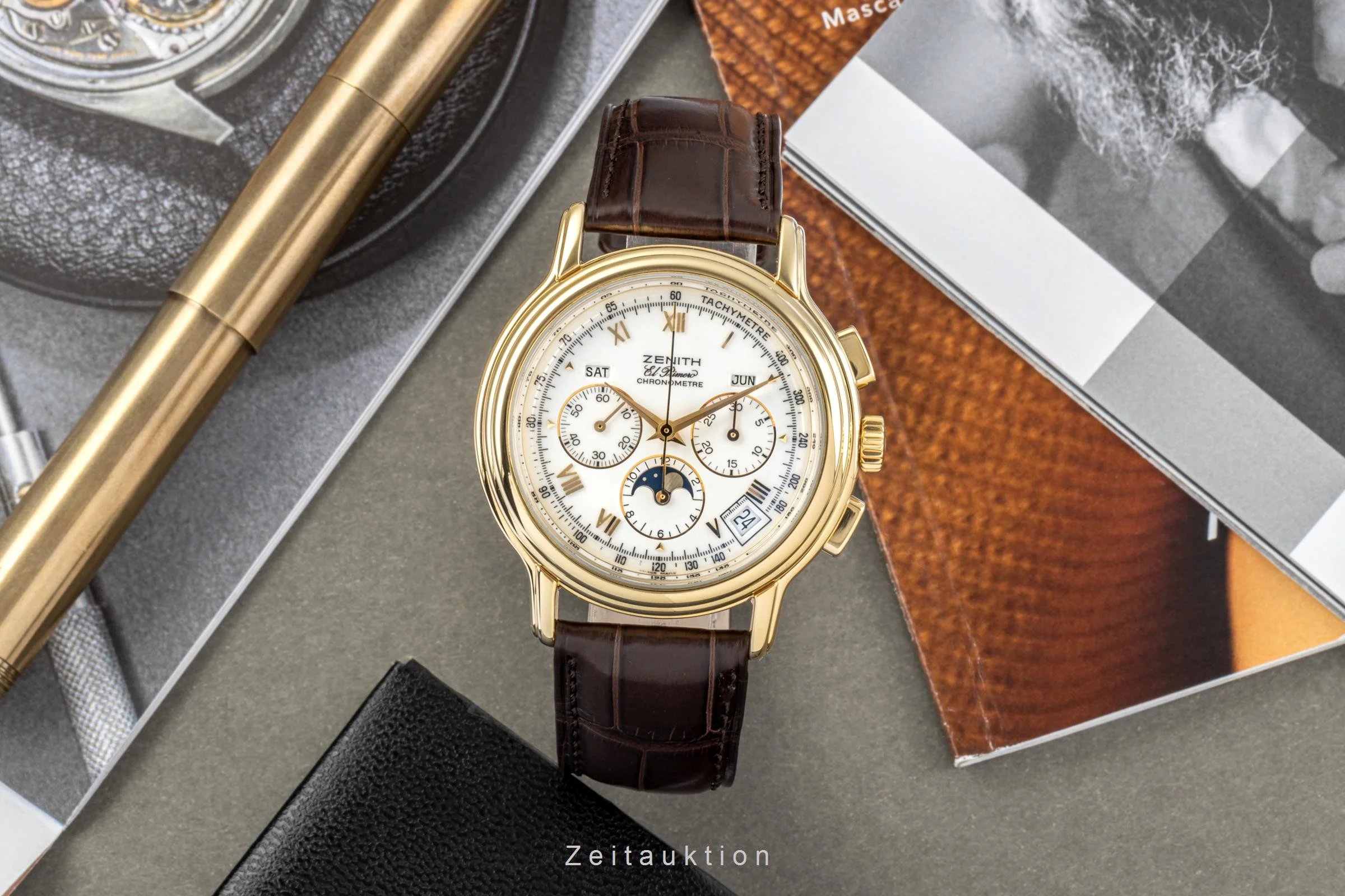 Zenith El Primero chronograph 18 ct gold automatic men's watch 30.0243.410  [2301680] - Image 3