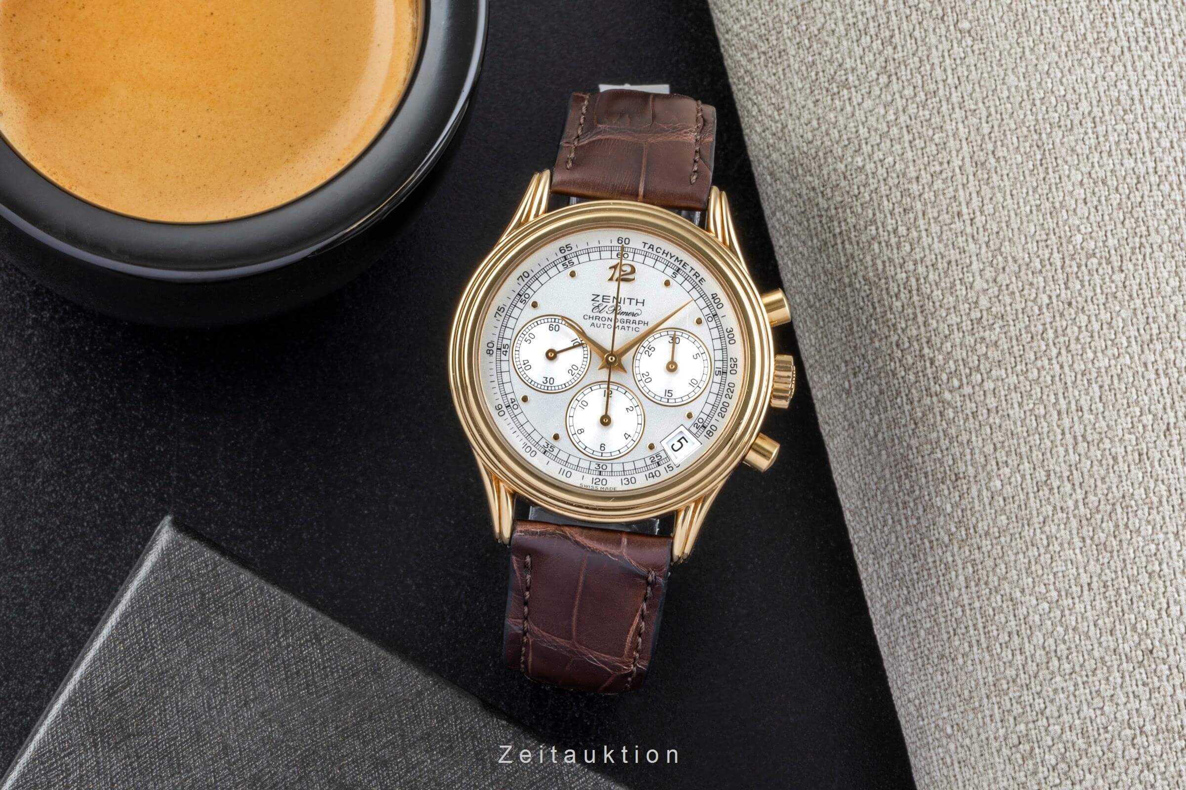 Zenith El Primero chronograph gilt-brass automatic men's watch 20.0260.400  [2502103] - Image 4