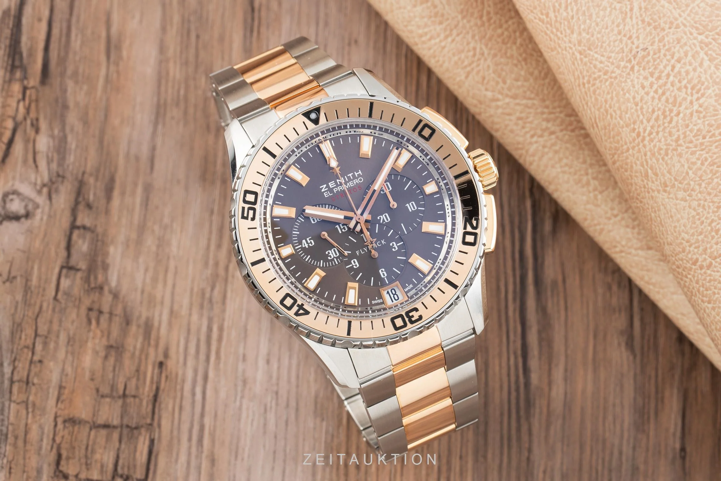Zenith El Primero chronograph steel / gold automatic men's watch 51.2061.405/75.M2060 LP: 15300EUR  [2104834] - Image 3