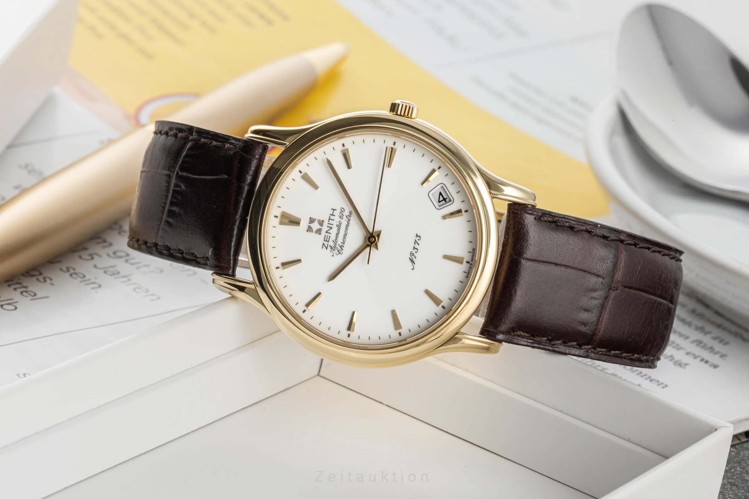 Zenith Elite 18 ct gold automatic men's watch 30.0033.670 Limited  [2305497] - Image 2